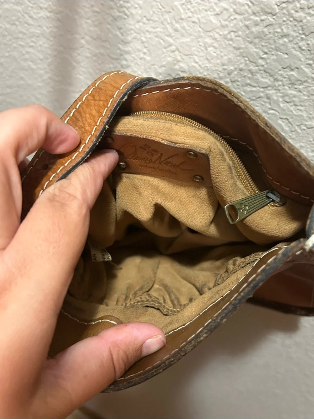 Patricia Nash Saddle Brown Leather Crossbody Bag